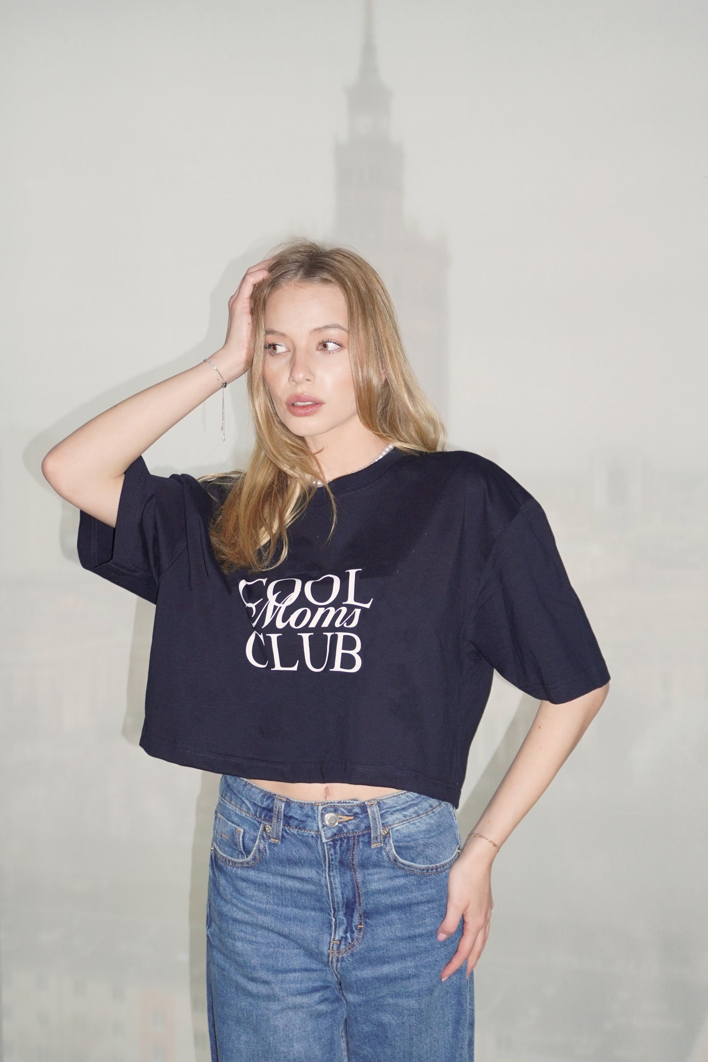 T-shirt crop top COOL MOMS CLUB