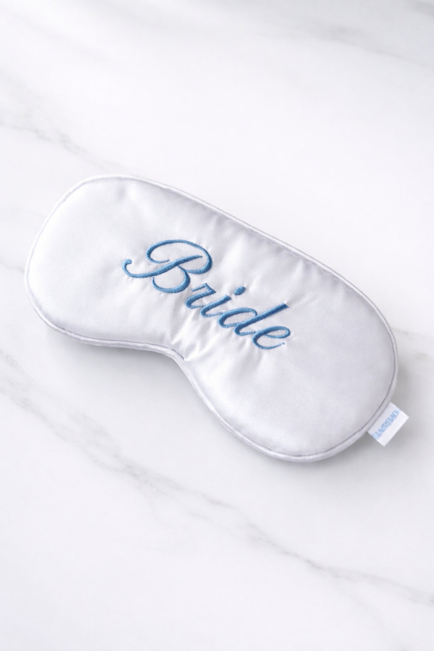 Sleep mask with BRIDE embroidery