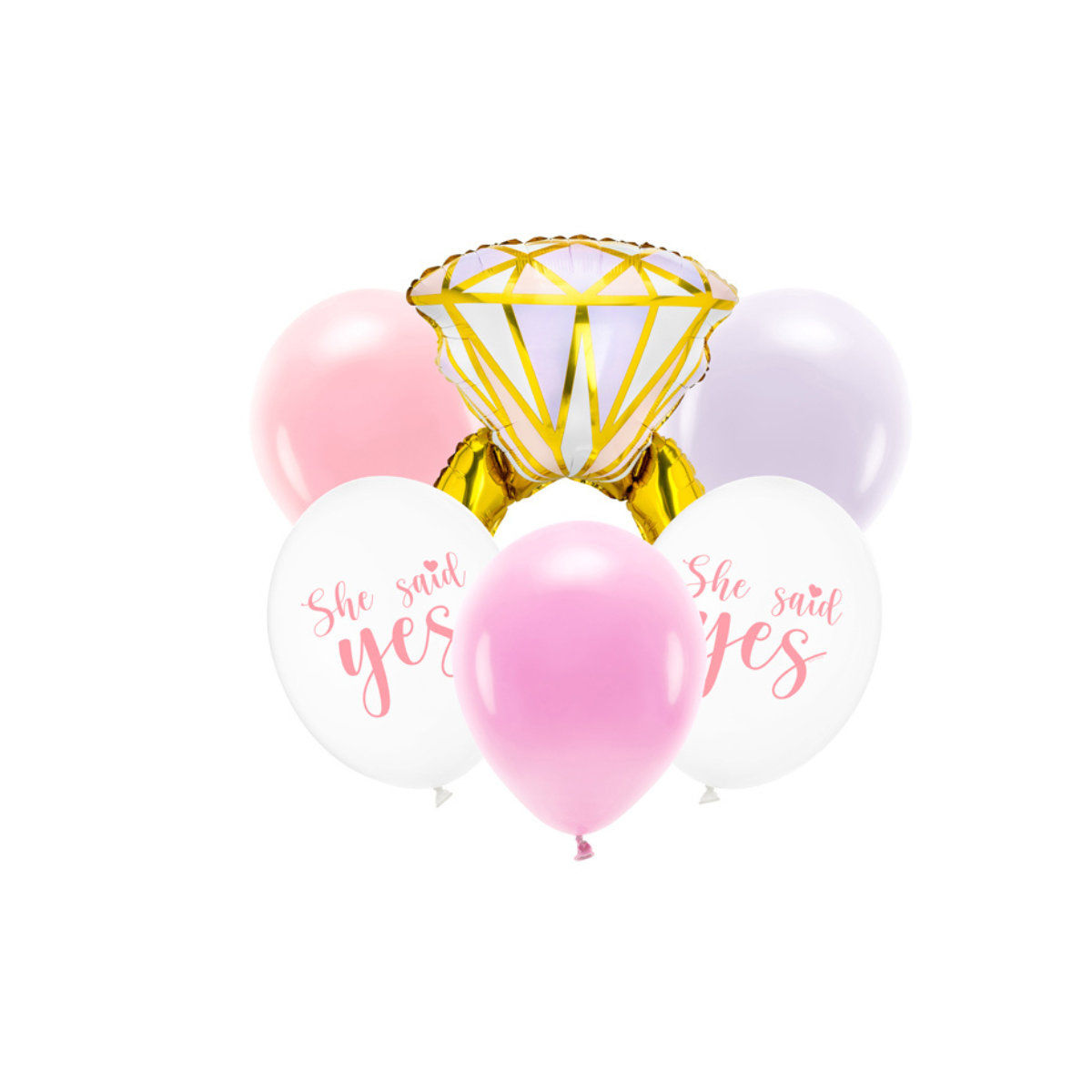 Balloon set with gold ring