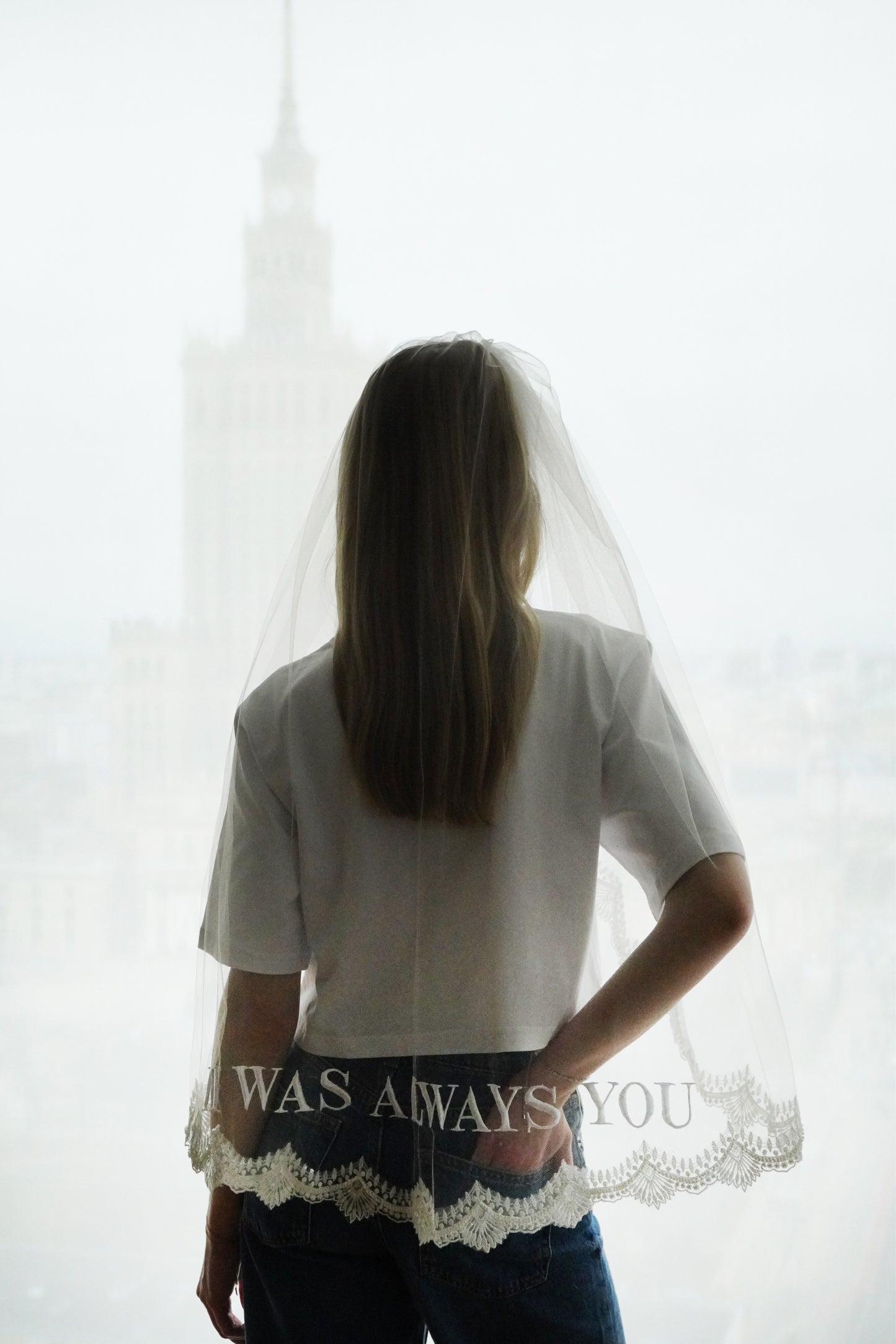 Krótki welon z haftem - It was always you