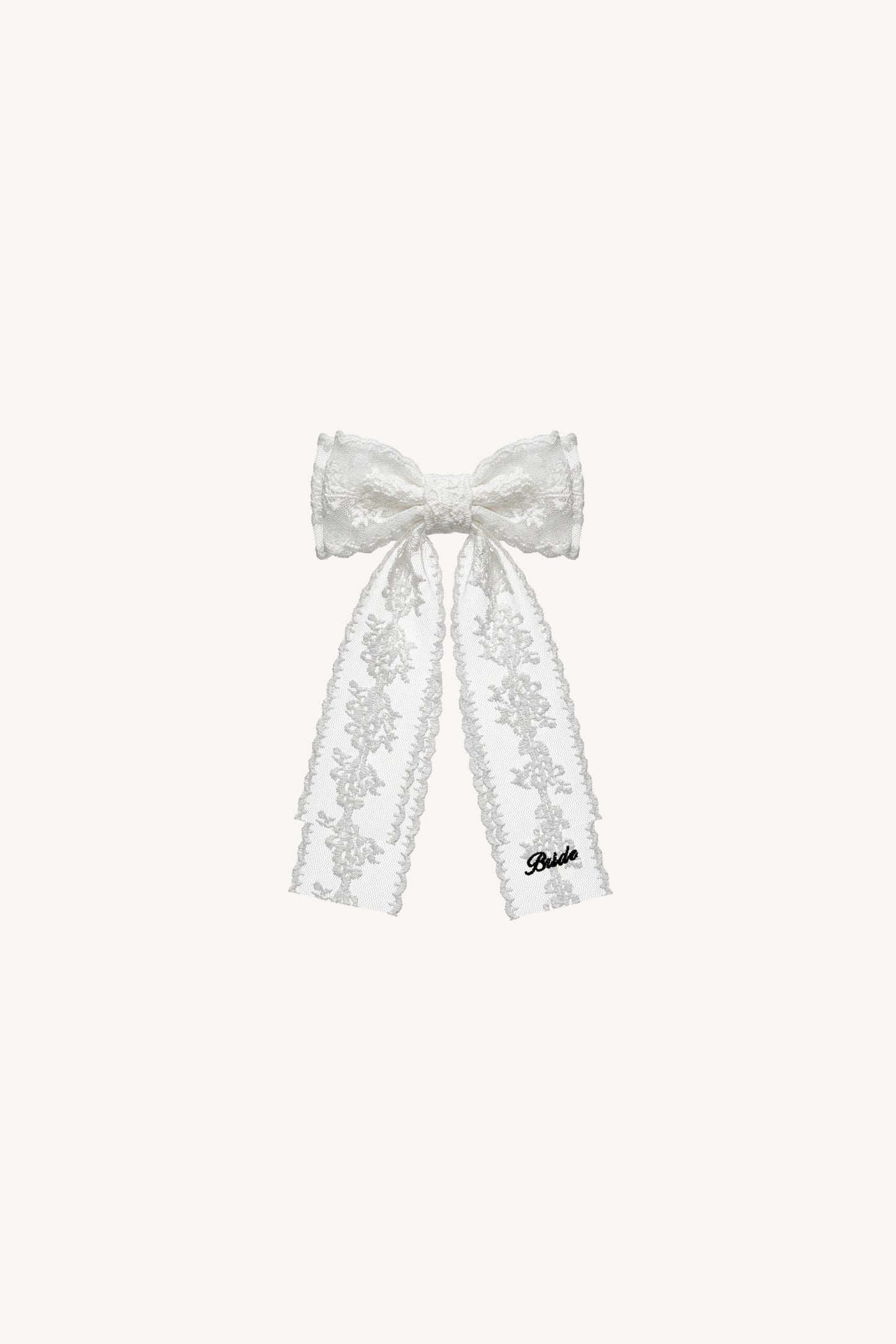 Lace bow with Bride embroidery