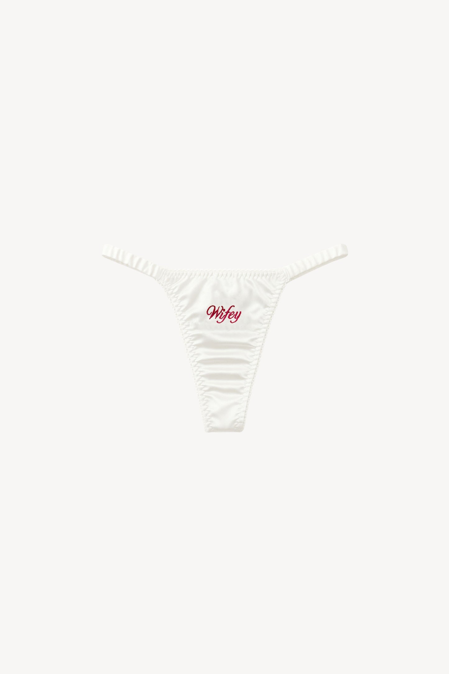 Thong with red Wifey embroidery