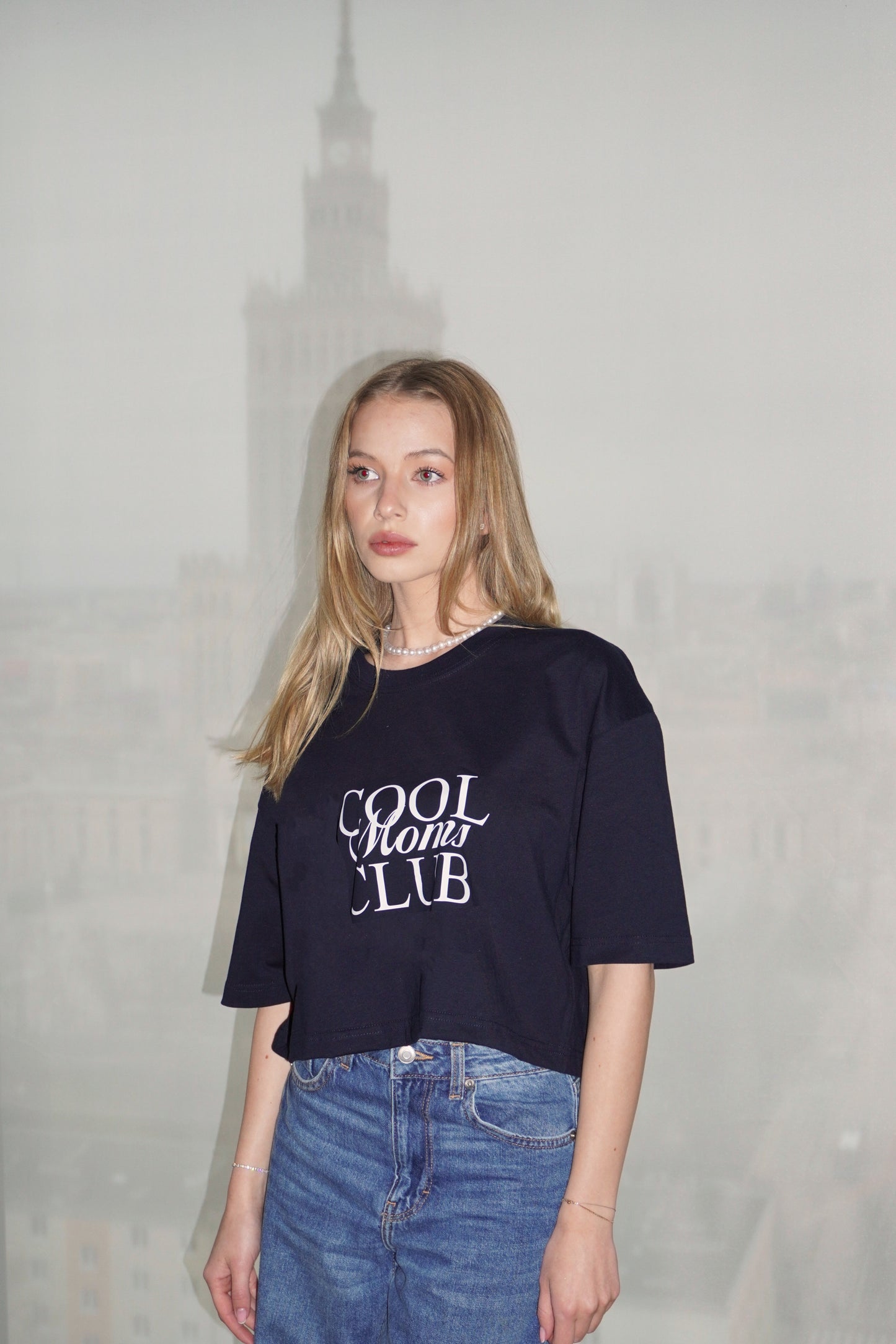 T-shirt crop top COOL MOMS CLUB