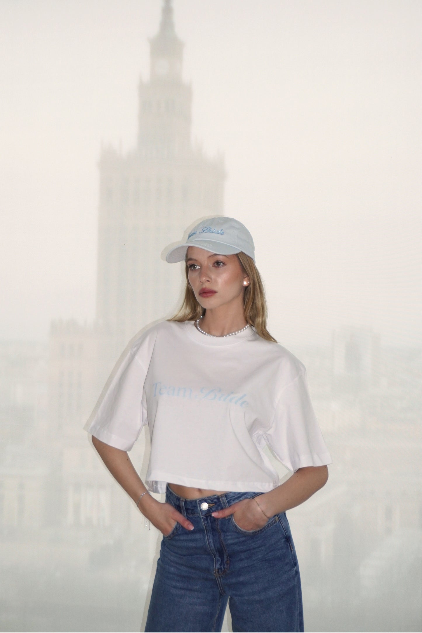 T-shirt crop top Team Bride