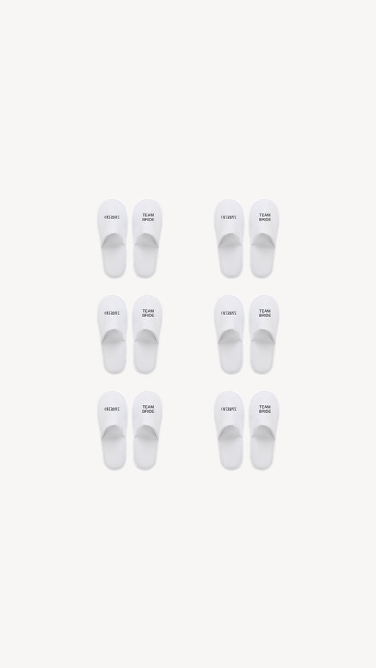 Zestaw 6 kapci hotelowych (BRIDE + 5xTEAM BRIDE)